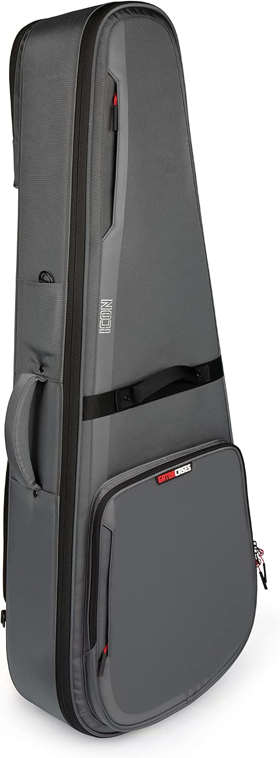 Gator Cases ICON Series Premium Weather Resistant Gig Bag for Acoustic Guitars with TSA Luggage Lock-Friendly Zipper Pulls; Grey (G-ICONDREAD-GRY)