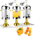 Commercial Beverage Juice Dispenser With Faucet,Coolers And Water Fountains,Stainless Steel Cold Drinks Machine For Parties And Family Gatherings,Hot And Cold Double Use,Gold