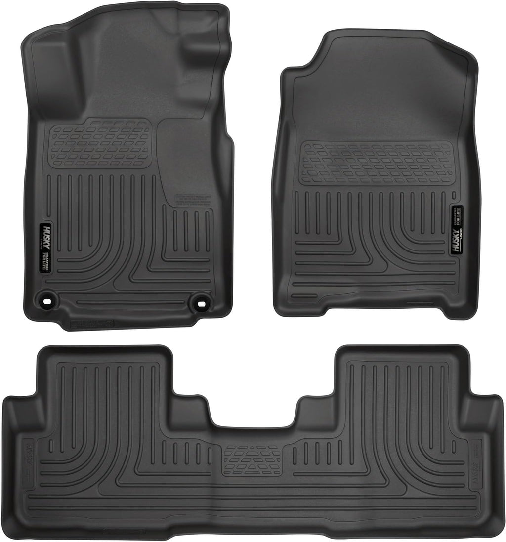 Husky Liners Weatherbeater Floor Mats | Fits 2012-2014 Honda CR-V | Front & 2nd Row, 3-pc Black - 98451