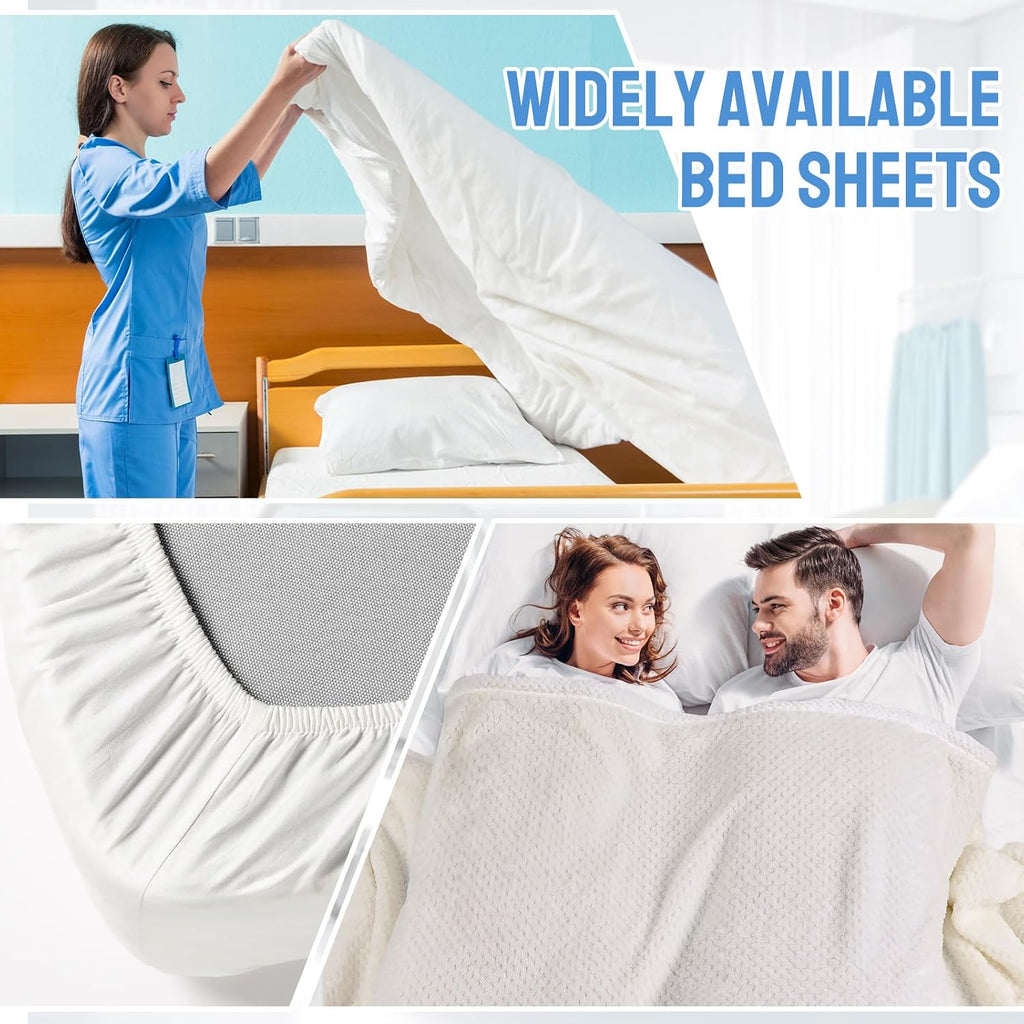SmoothNovelty 16 Pcs Hospital Bed Sheets Set, Soft Knitted Standard Sheets Quality, Include Fitted Sheet, Quilt Cover, Pillow Case and Blanket (White)