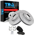 TRQ Performance Front Ceramic Brake Pad and Rotor Set Coated Drilled Slotted Compatible with 2007-2009 Hyundai Santa Fe 2013-2016 Hyundai Santa Fe