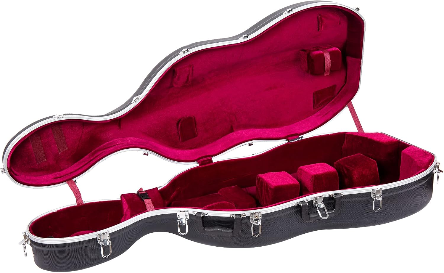 Crossrock ABS Cello Case for 4/4 or 3/4 Size | Matte Black Diamond Texture, Lightweight Shell with Wheels – Built for Daily Transport & Student Use