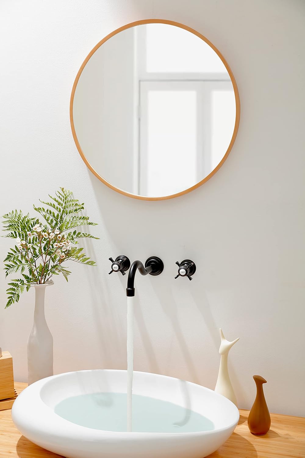 SITGES Antique Wall Faucet,Two Handle Bathroom Sink Wall Mount Faucet with Rough in Valve Included,Oil Rubbed Bronze