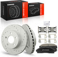 A-Premium 11.26 inch (286mm) Front Drilled and Slotted Disc Brake Rotors + Ceramic Pads Kit Compatible with Select Ford, Mazda and Mercury Models - Ranger/B3000 98-02, Explorer 1995-2001, Mountaineer