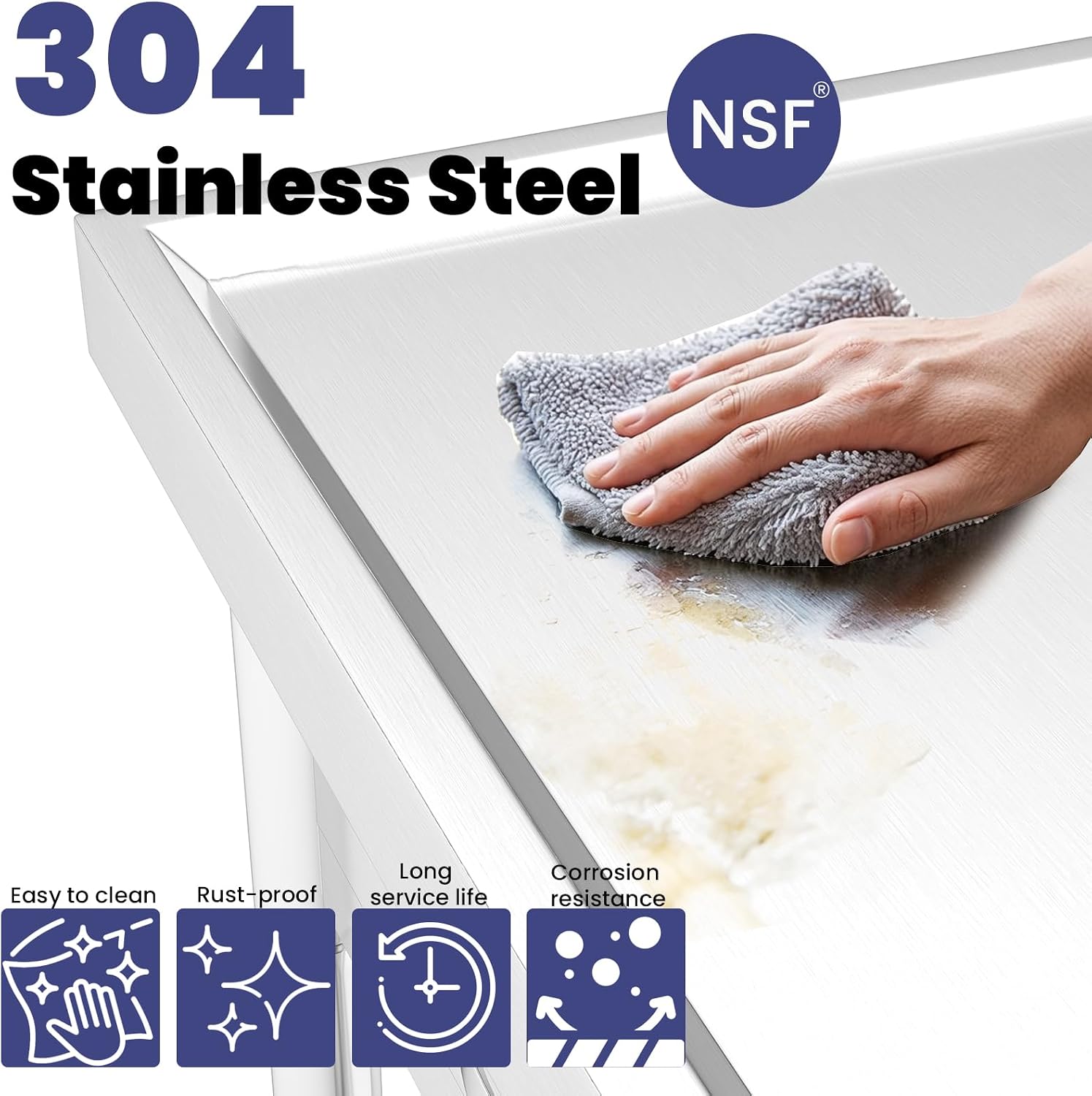 Stainless Steel Utility Sink, 30.8'' Free Standing Single Bowl Sink with Cold and Hot Water Pipe & Pull-Out Faucet & basket, Indoor and Outdoor Sink for Laundry Room, Garage, Kitchen, Silver