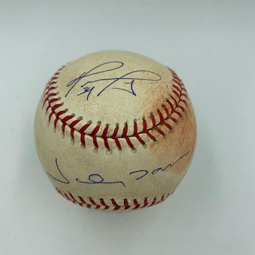 Historic 2004 ALCS Game Used Signed Baseball David Ortiz Curt Schilling Steiner - MLB Game Used Baseballs