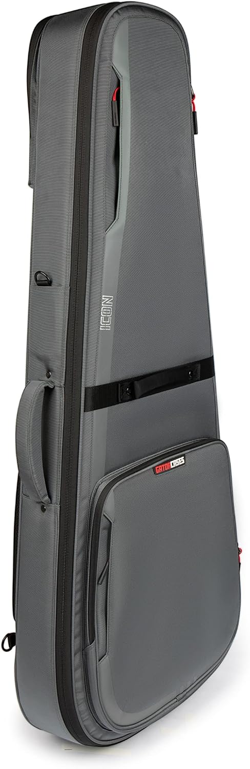 Gator Cases ICON Series Premium Weather Resistant Gig Bag for 335-Style TSA Luggage Lock-Friendly Zipper Pulls, Grey (G-ICON335-GRY)