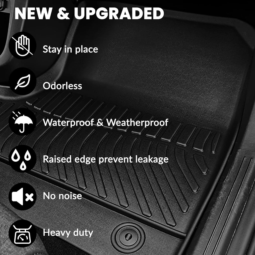 Auxko All Weather Floor Mats Cargo Mat with Backrest Mat Fit for Nissan Kicks 2026 2025 TPE Liners Accessories Odorless Floor Mats Cargo Mat with Back Seat Protector Black