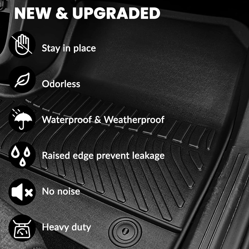 Auxko All Weather Floor Mats Cargo Mat with Backrest Mat for Nissan Pathfinder 2022-2025 2026 TPE Liners Accessories Guard Odorless Anti-Slip Floor & Trunk Liner with Back Seat Protectors