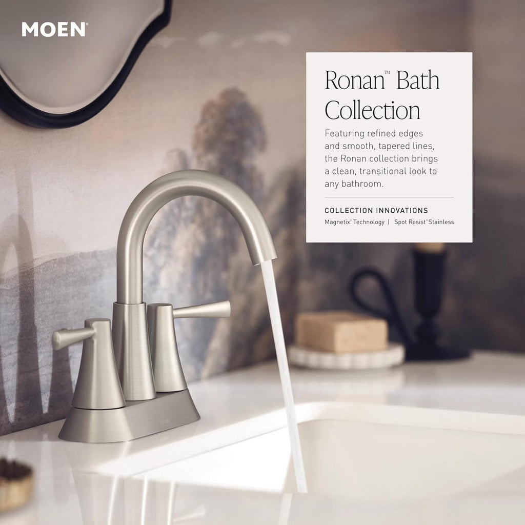 Moen Ronan Bronzed Gold Single-Handle Modern Shower Faucet with Square Handheld Rain Shower Spray Head Featuring Magnetix, Valve Included, 82023BZG