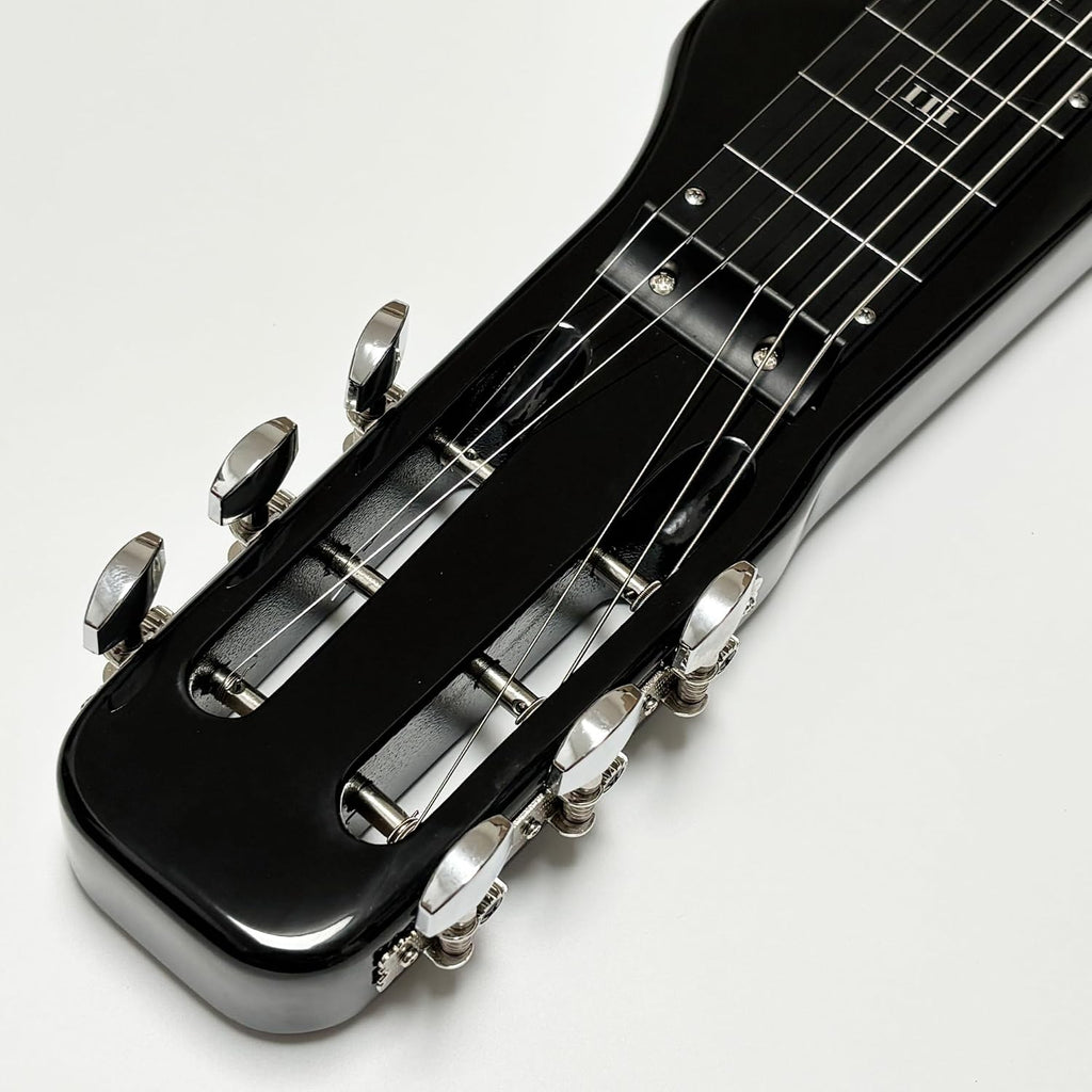 Lap Steel Guitar, Slide Steel Guitar Electric, 6 Strings Slotted Head Stock Guitars with Gig Bag & Slide Bar (Black Color)