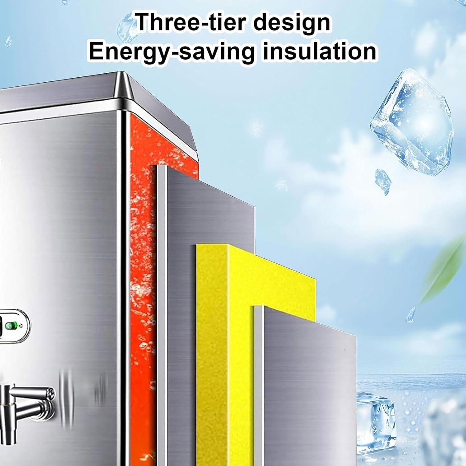220v Desktop Stainless Steel Water Boiler, 40L/H Large Instant Hot Water Dispenser with Faucet, 30-100℃, Automatic Water Replenishment, Dual Filtration, for Cafe, Office, Home