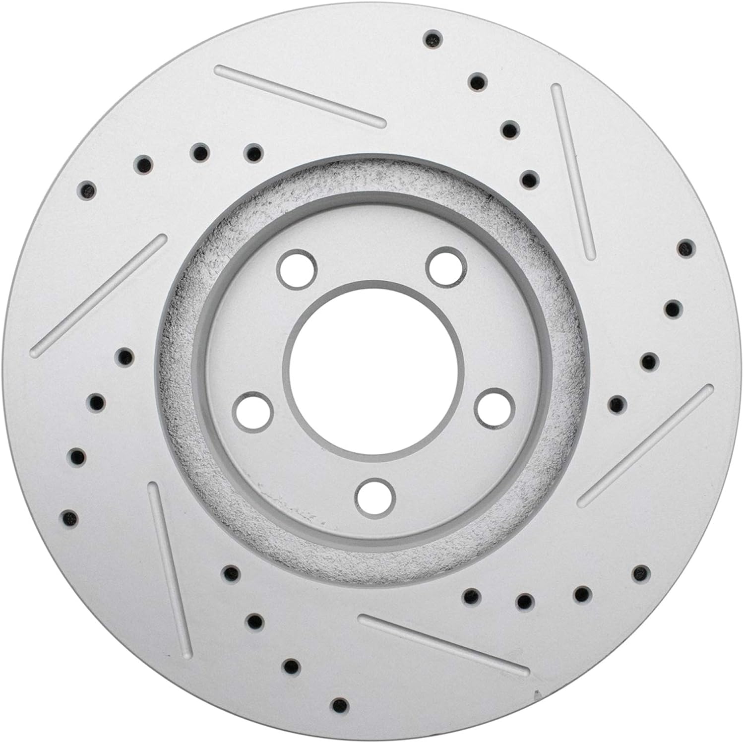 TRQ Performance Front Brake Pad & Rotor Kit G-Coated Slotted X Drilled Ceramic Compatible with 96-07 Ford Taurus 96-97 Thunderbird 95-02 Lincoln Continental 93-98 Mark VIII Mercury Cougar 01-05 Sable