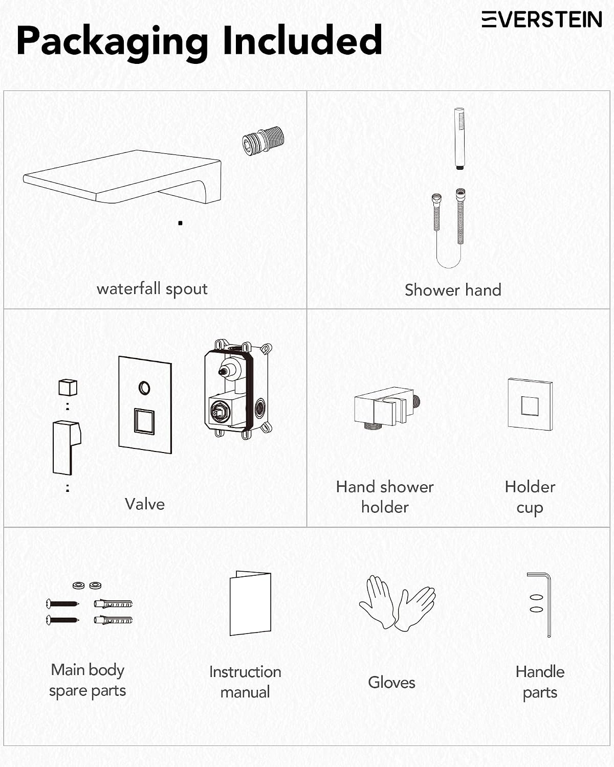 Wall Mounted Bathtub Shower Faucet Set, Bathroom Shower Fixtures Set Combo with Tub Spout and Handheld Shower Head Spray, Brushed Gold