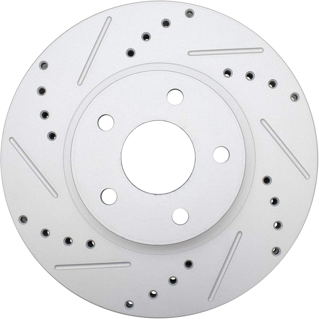 TRQ Performance Front Brake Pad and Rotor Set Ceramic Drilled Slotted Coated Rotors Compatible with 2013-2016 Scion FR-S 2013-2016 Subaru BRZ 2011-2016 Impreza