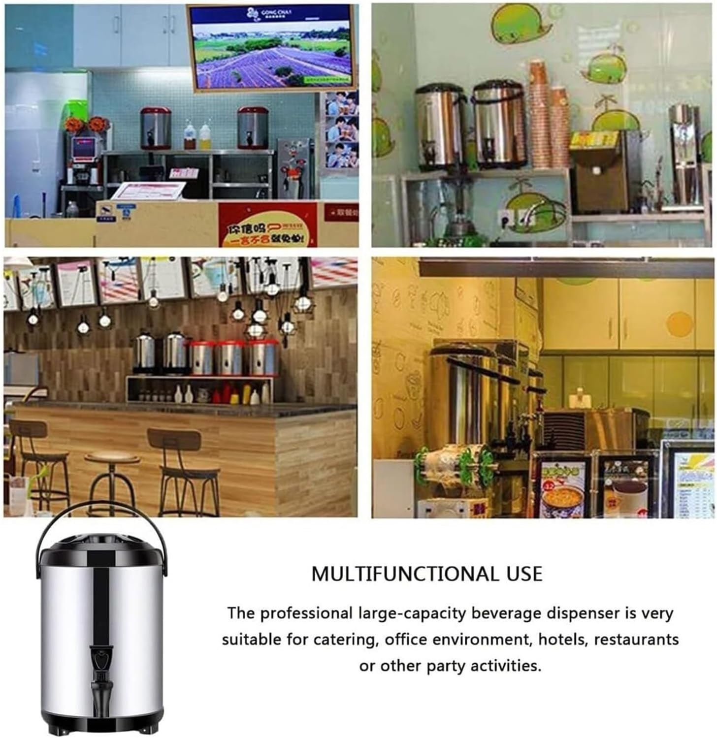Commercial Coffee Urn，Insulated Stainless Steel Hot Water Dispenser With Faucet, 6L-20L Capacity For Coffee, Tea & Beverages - Commercial & Home Use