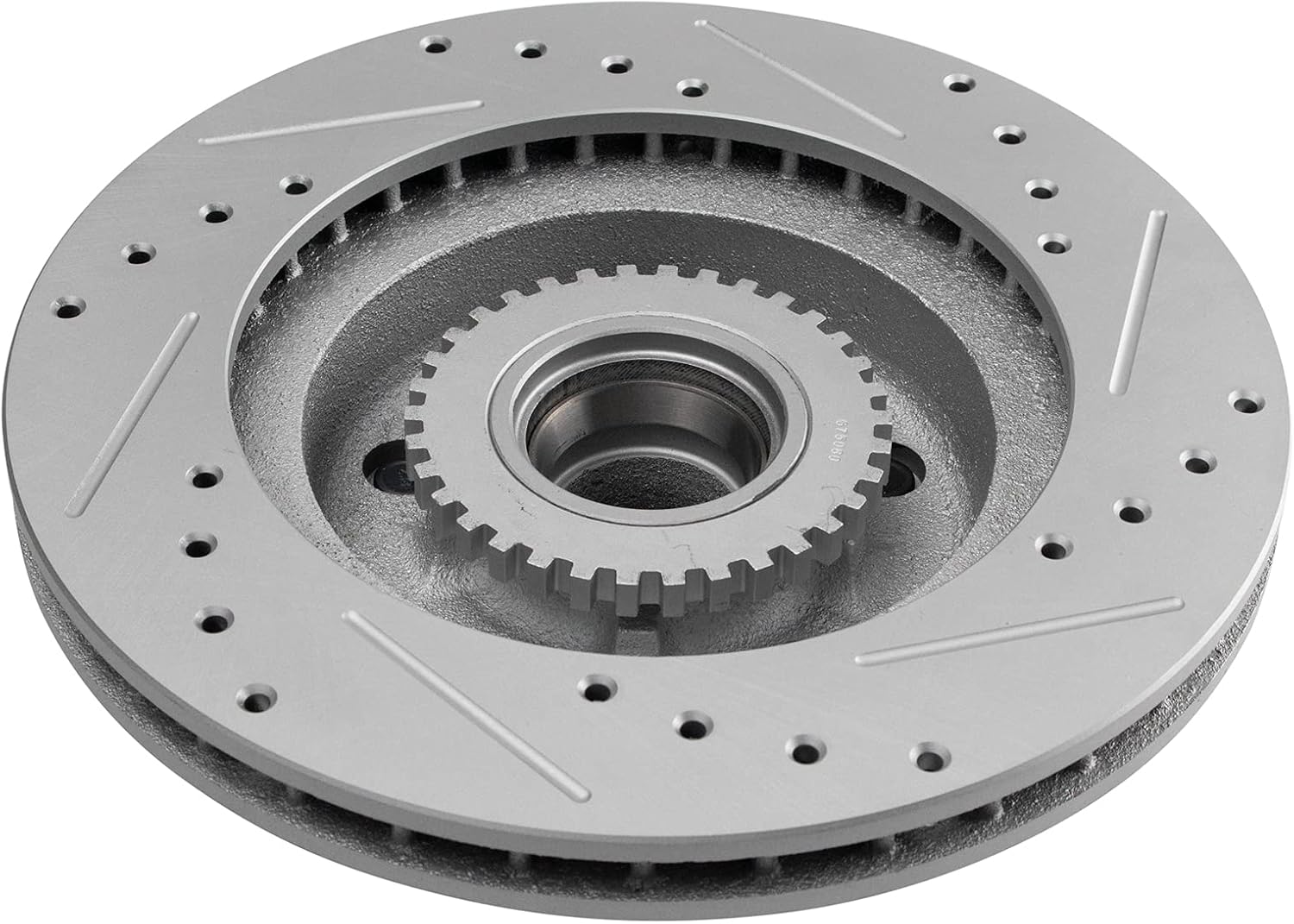 TRQ Performance Front Brake Pad and Rotor Set Ceramic Drilled Coated Rotors Compatible with 91-96 Buick Roadmaster Chevrolet Caprice 94-96 Impala 91-92 Oldsmobile Custom Cruiser Cadillac Brougham