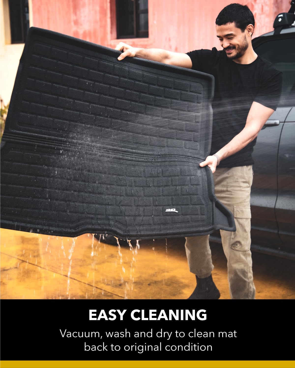 3D MAXpider Custom Fit Kagu Cargo Liner (Black) Compatible with Tesla Model X 6-Seat & 7-Seat 2016-2021 (w/o Center Console) - Cargo Liner (Fits Behind R2 ; R3 Seatbacks Must Be Folded Down)