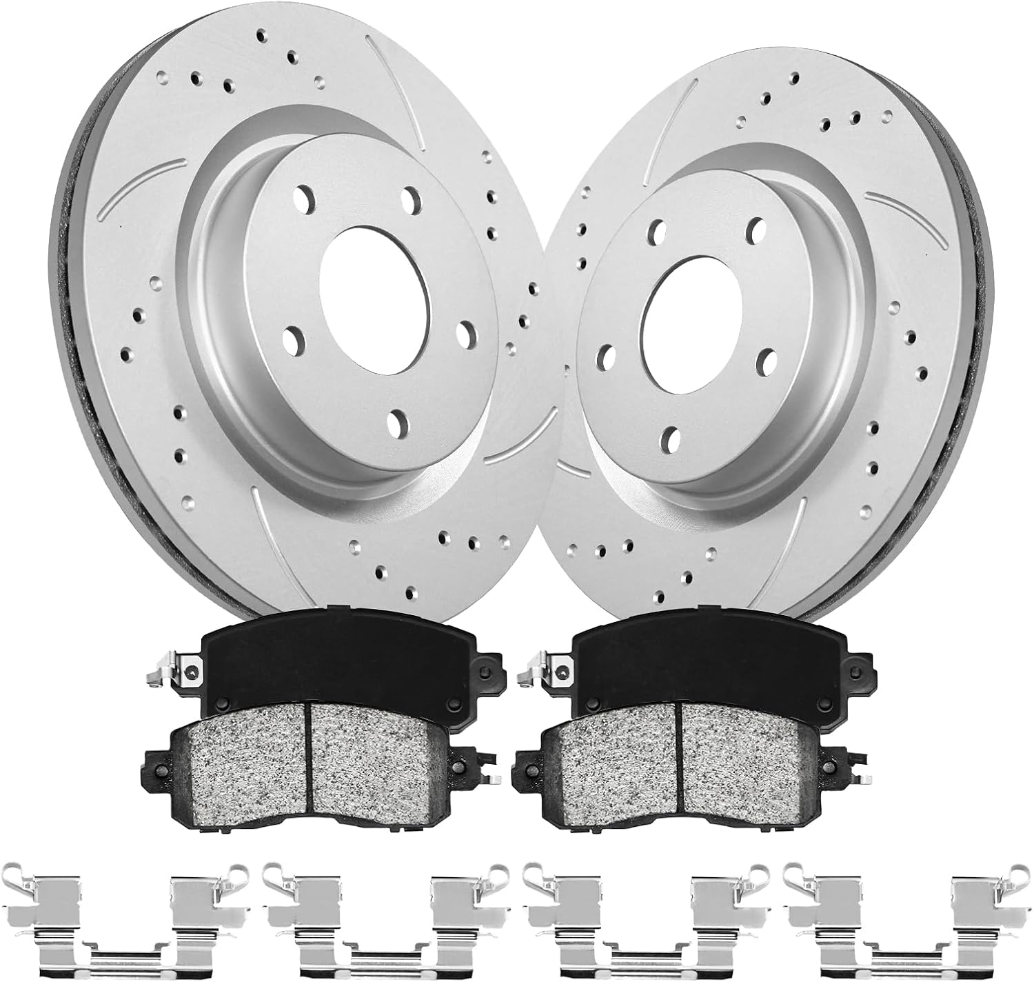 Anpulsero Front Brake Pads And Rotors Kit Compatible with 2013-2023 Nissan Altima, Automotive Replacement Brake Kits Geomet 31464 D1650-8878 Drilled And Slotted Rotors 295.8mm(11.6in)