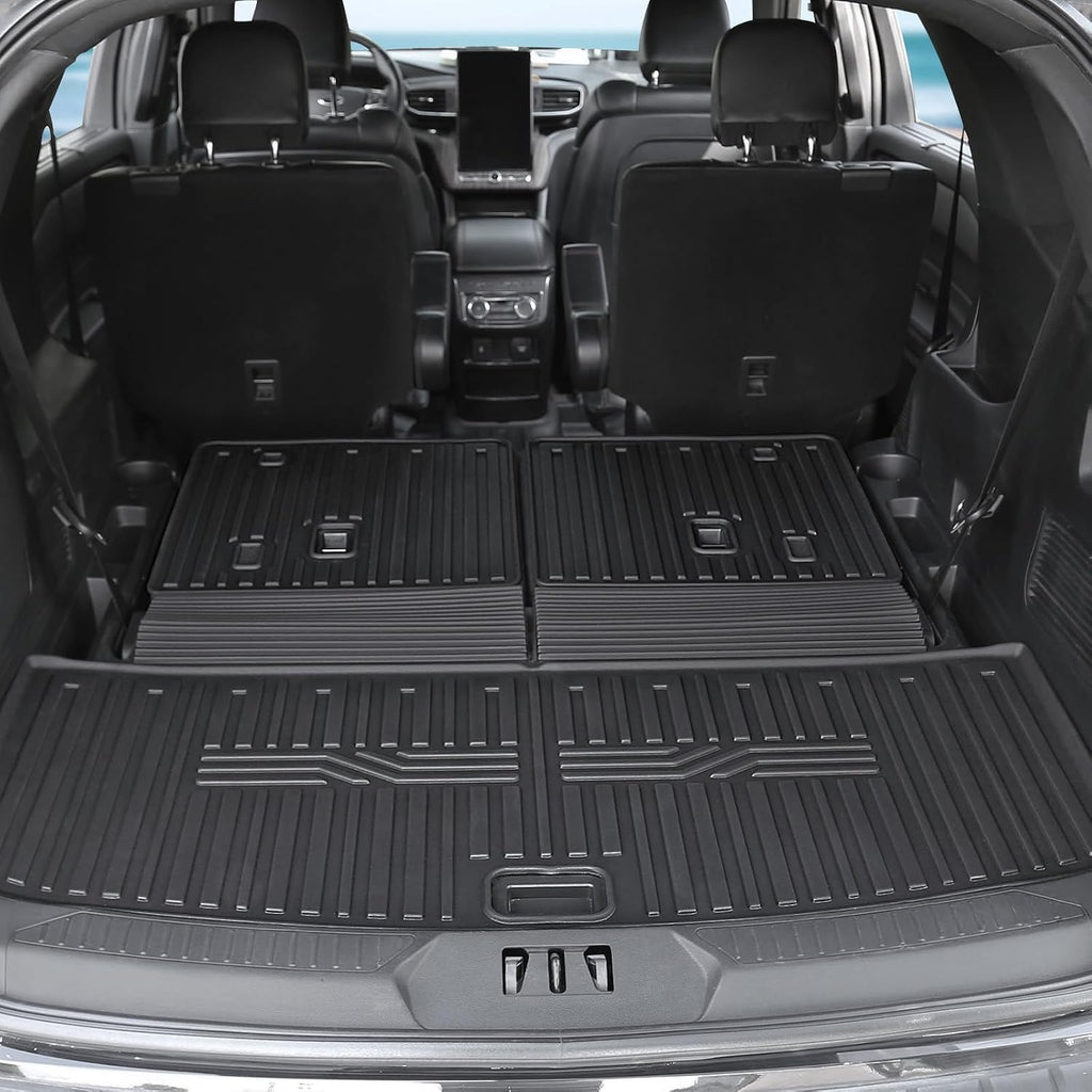 Floor Mats for Ford Explorer 2020-2026, All Weather Floor Mats Trunk Cargo Liner with Backrest Protectors Accessories, Full Coverage Set (Fit 6 Seats)
