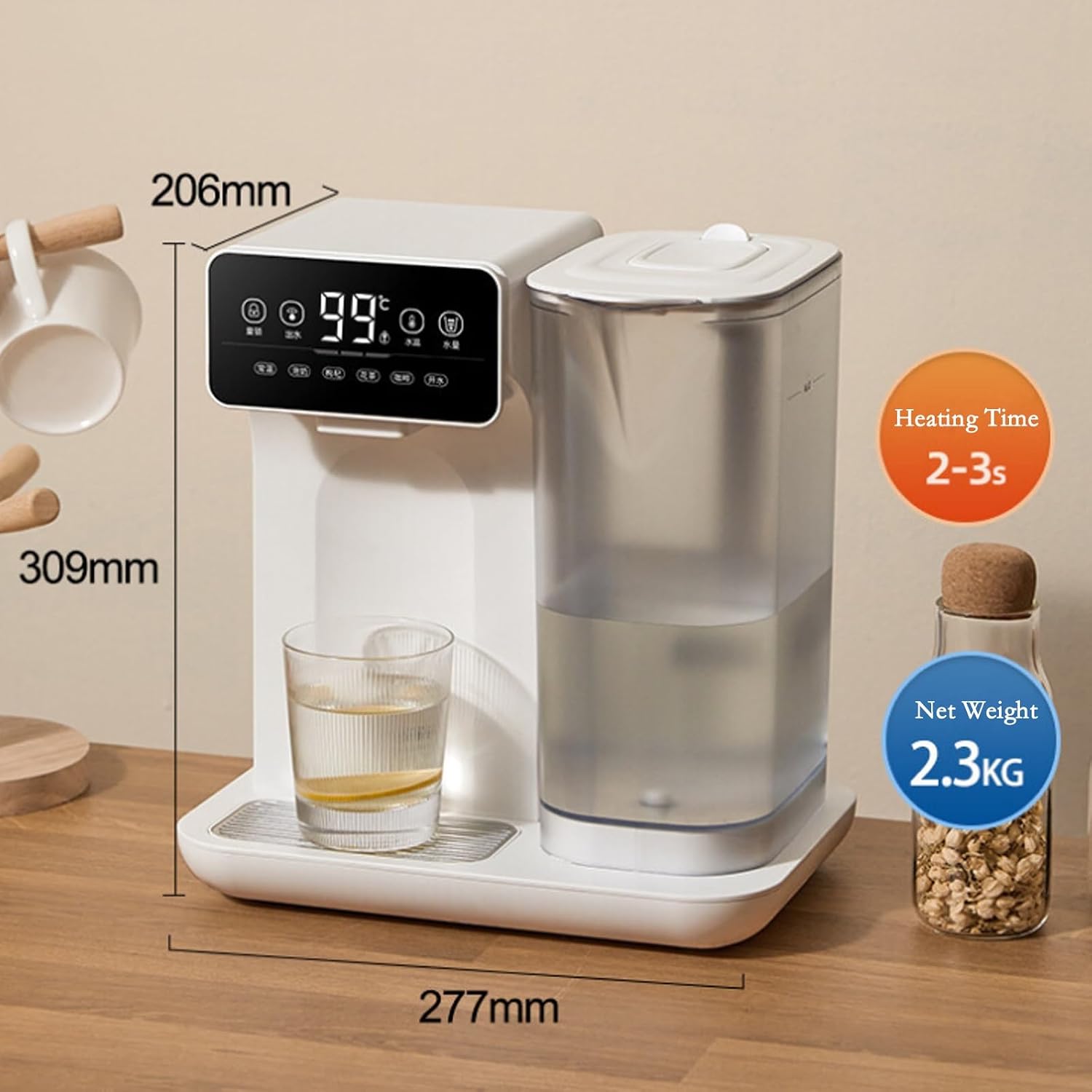 GRFIT hot Water dispensers Desktop Instant Water Dispenser Desktop Installation Free Water Purifier Fast Heating Small Household and Office Water Filter Instant hot Water Dispenser