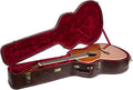 Crossrock Wooden Guitar Case fits 12-Frets 000/OM Acoustic Guitars - Stainless Steel Latches, Sponge Lining, Metal Feet, Storage Space - Vintage Brown (CRW620-00012BR)