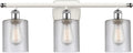 Innovations 516-3W-WPC-G112 Cobbleskill 3 Bath Vanity Light Part of The Ballston Collection, White and Polished Chrome
