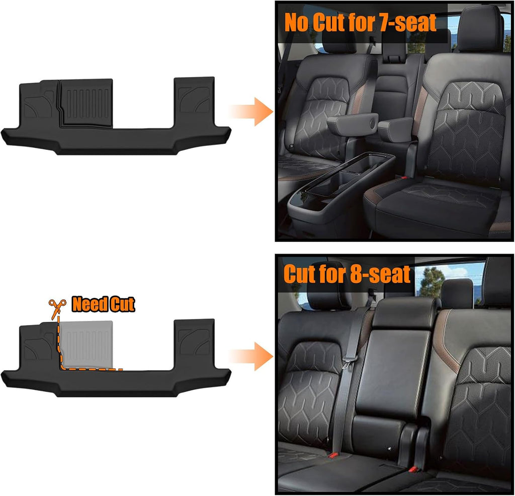 Auxko All Weather Floor Mats Cargo Mat with Backrest Mat for Nissan Pathfinder 2022-2025 2026 TPE Liners Accessories Guard Odorless Anti-Slip Floor & Trunk Liner with Back Seat Protectors