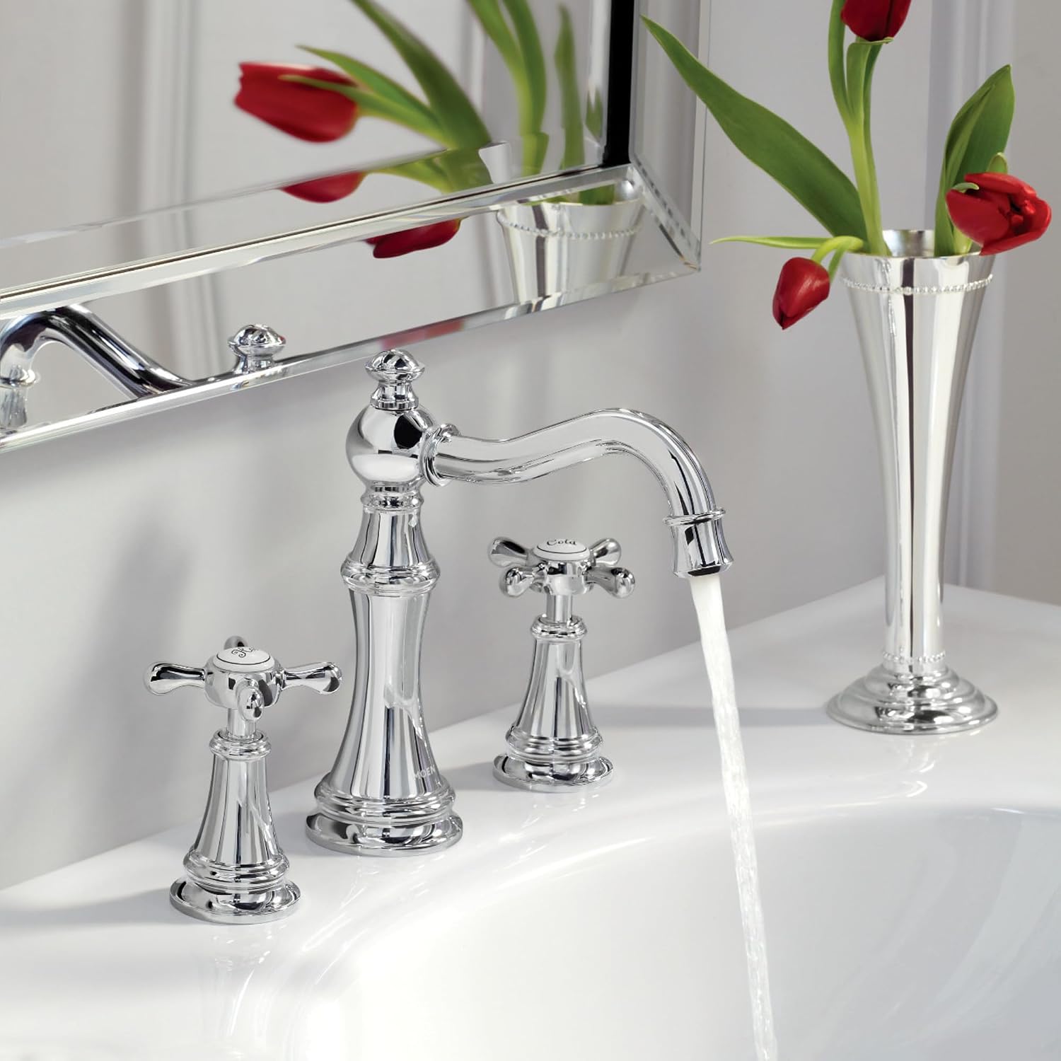 Moen Weymouth Chrome Two-Handle Widespread Traditional Bathroom Faucet Trim Kit, Valve Included, TVS42108