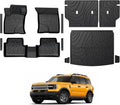 Floor Mats for Ford Bronco Sport 2021-2026, All Weather Floor Mats Trunk Cargo Liner with Backrest Protectors and Door Sill Guards Accessories, Full Coverage Set (Fit Compact Spare Tire)