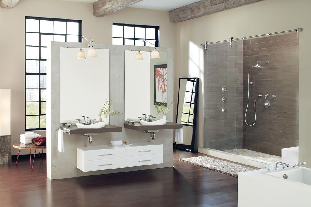 Moen TS43002BN Arris Two-Handle Modern 8 in. Widespread Bathroom Faucet Trim Kit, Valve Required, Brushed Nickel