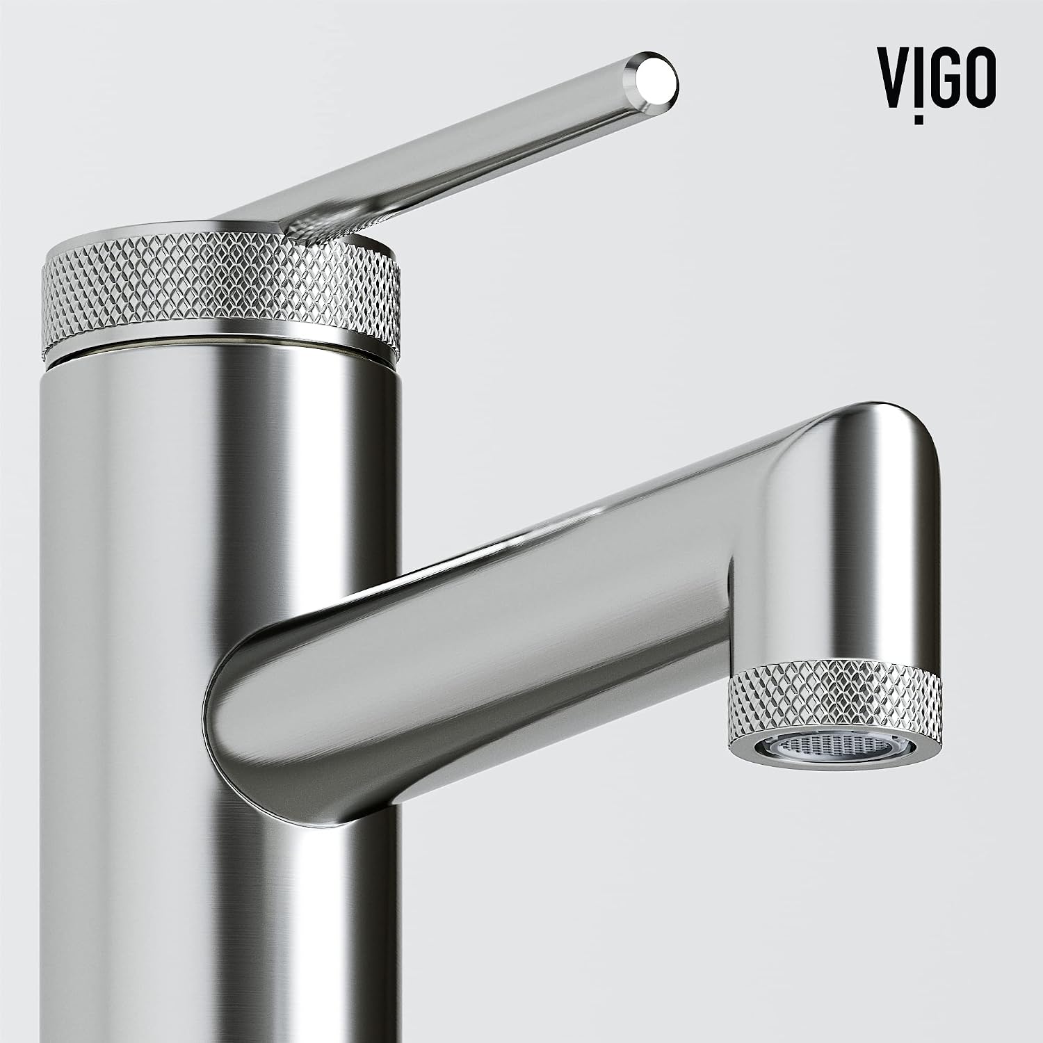 VIGO Sterling Single-Handle Single-Hole Mount Bathroom Sink Faucet, 7-Inch, Brushed Nickel, Modern Design, Solid Brass, 1.2 GPM WaterSense & Ceramic Disc Valve, Corrosion-Resistant