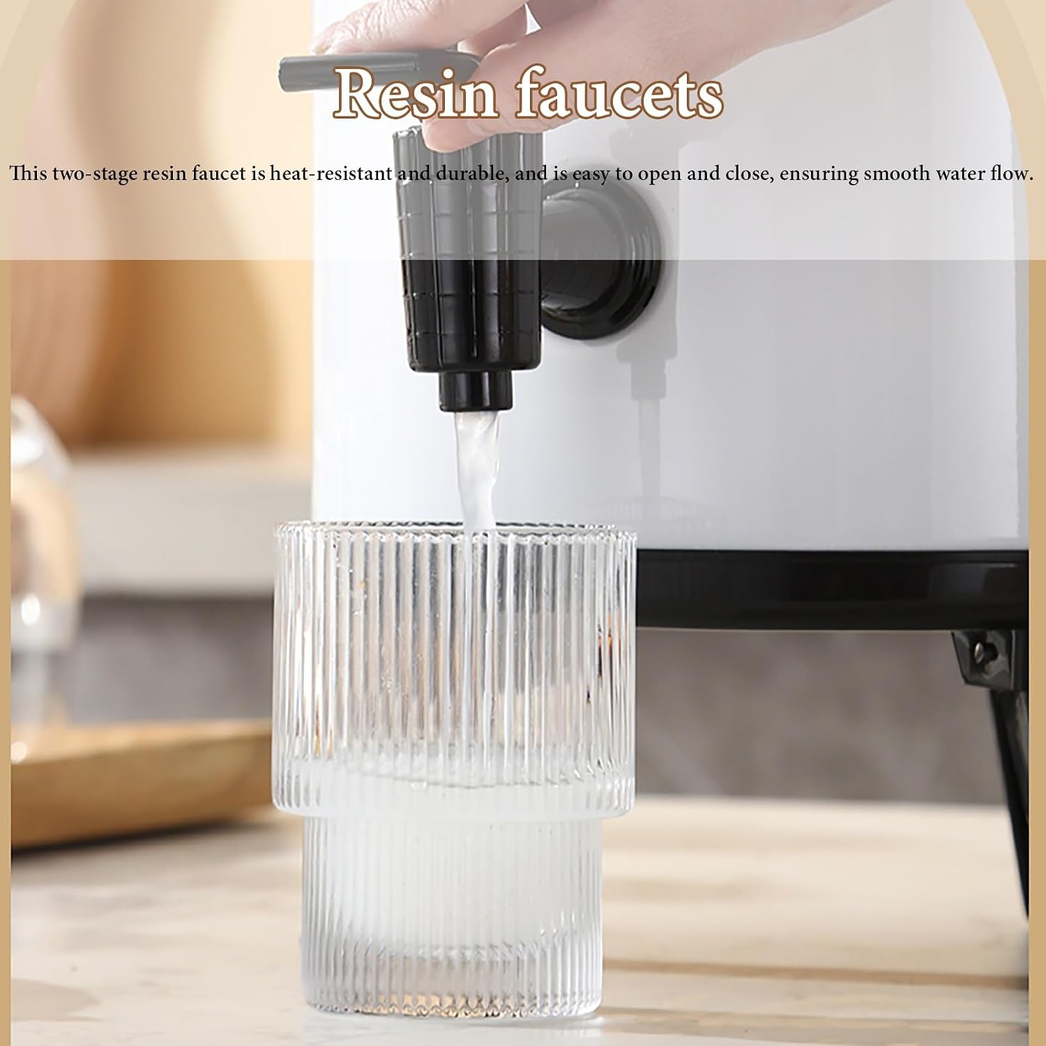 NEONMAN Commercial Insulation Barrel, Keeps Water Hot or Cold Large Capacity (6L-16L) Foldable Stand Resin Faucet Leak-proof Seal, Suitable for a Variety of Beverages(Black,8L)