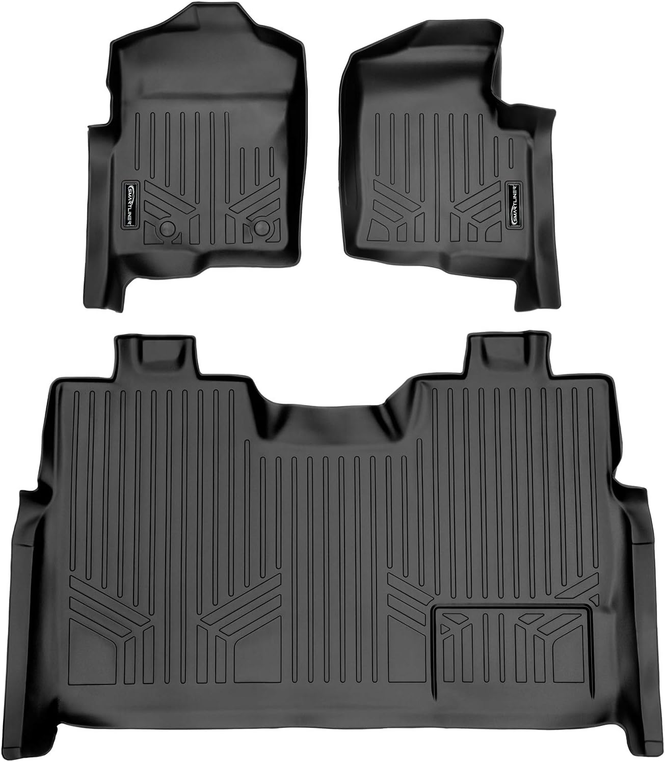 SMARTLINER Custom Fit Floor Mats 2 Row Liner Set for 2011-2014 Ford F-150