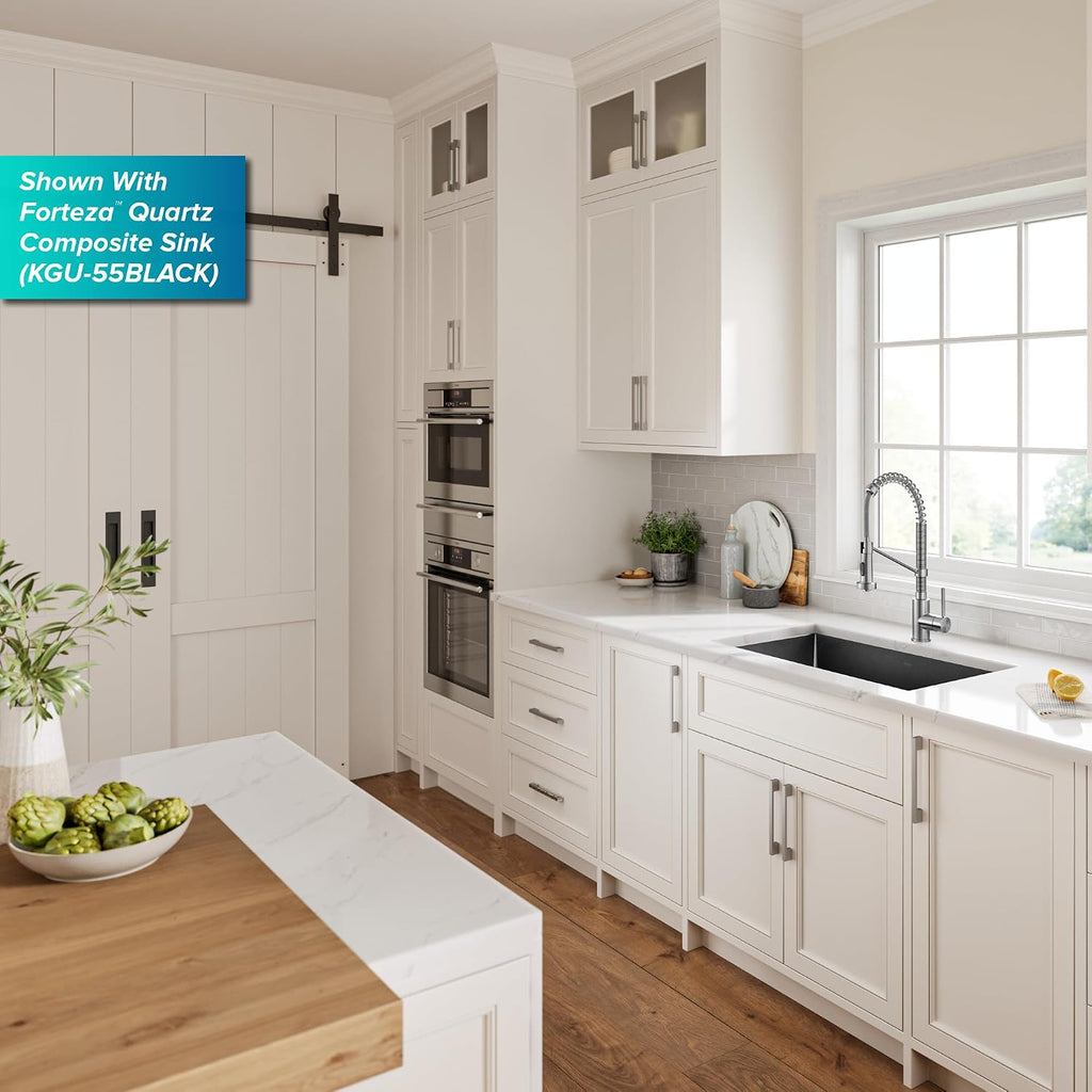 KRAUS Bolden Commercial Style 2-Function Single Handle Pull Down Kitchen Faucet in Spot-Free Stainless Steel, KPF-1610SFS