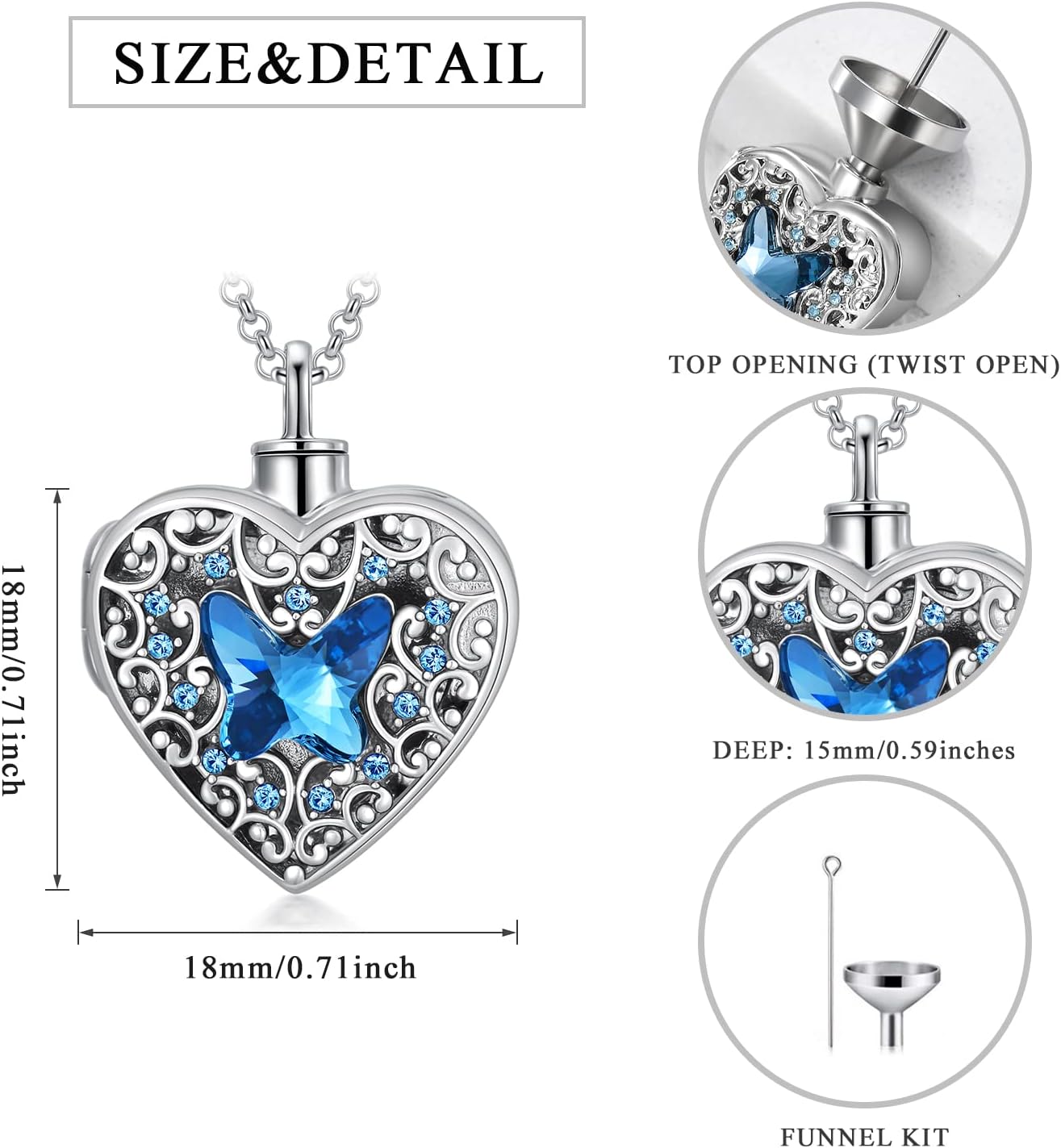 Dorunmo Personalized Heart Urn Locket Necklace for Ashes and Pictures 925 Sterling Silver Customized Locket Memorial Keepsake Cremation Jewelry for Ashes for Women Men Keep Someone Near to You