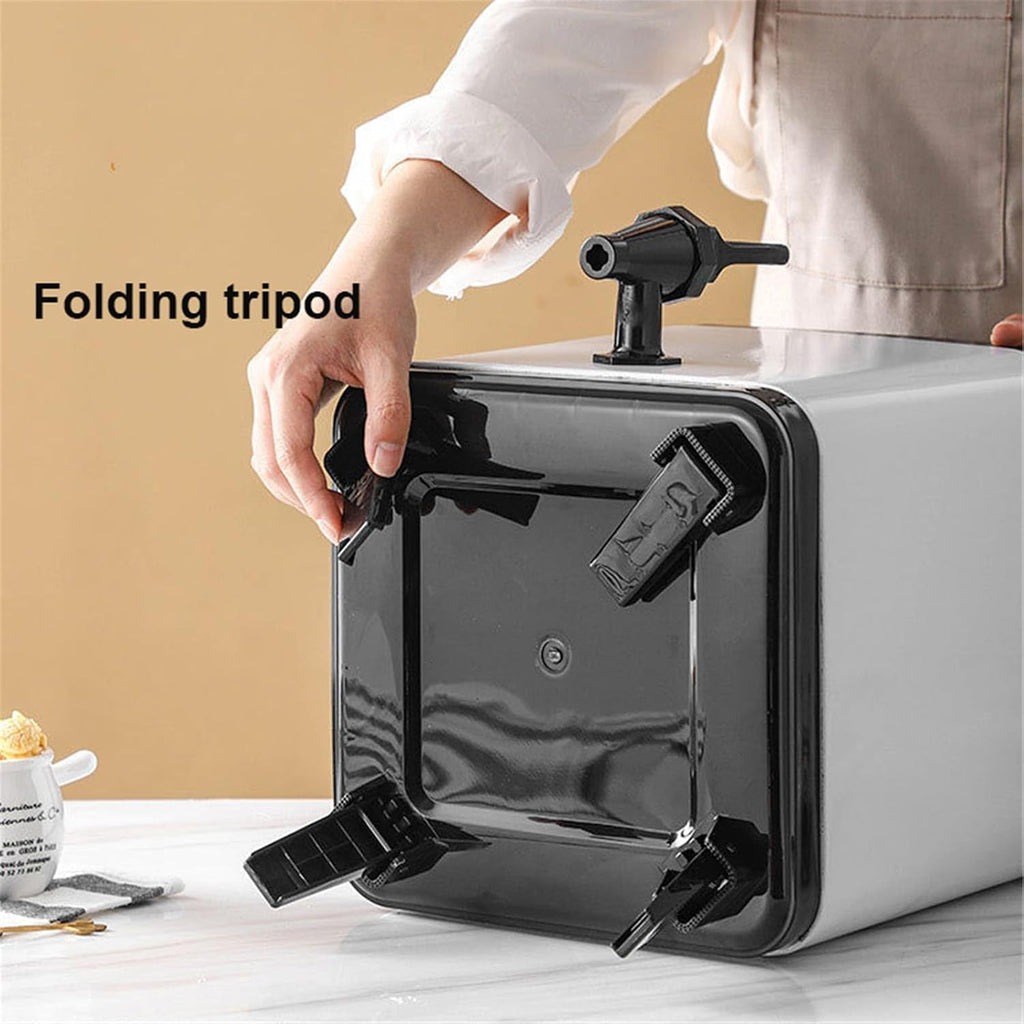 Stainless Steel Insulated Barrel,Double-Layer Insulation Barrel Container,with Faucet and Digital Display Temperature Screen, for Hot Water Milk Tea Coffee,White,8L (Black-6L