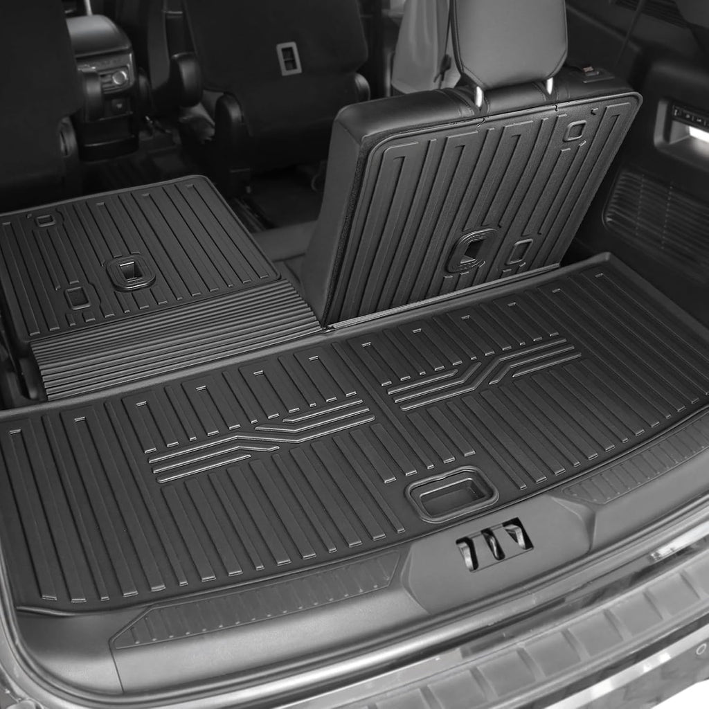 Floor Mats for Ford Explorer 2020-2026, All Weather Floor Mats Trunk Cargo Liner with Backrest Protectors Accessories, Full Coverage Set (Fit 6 Seats)