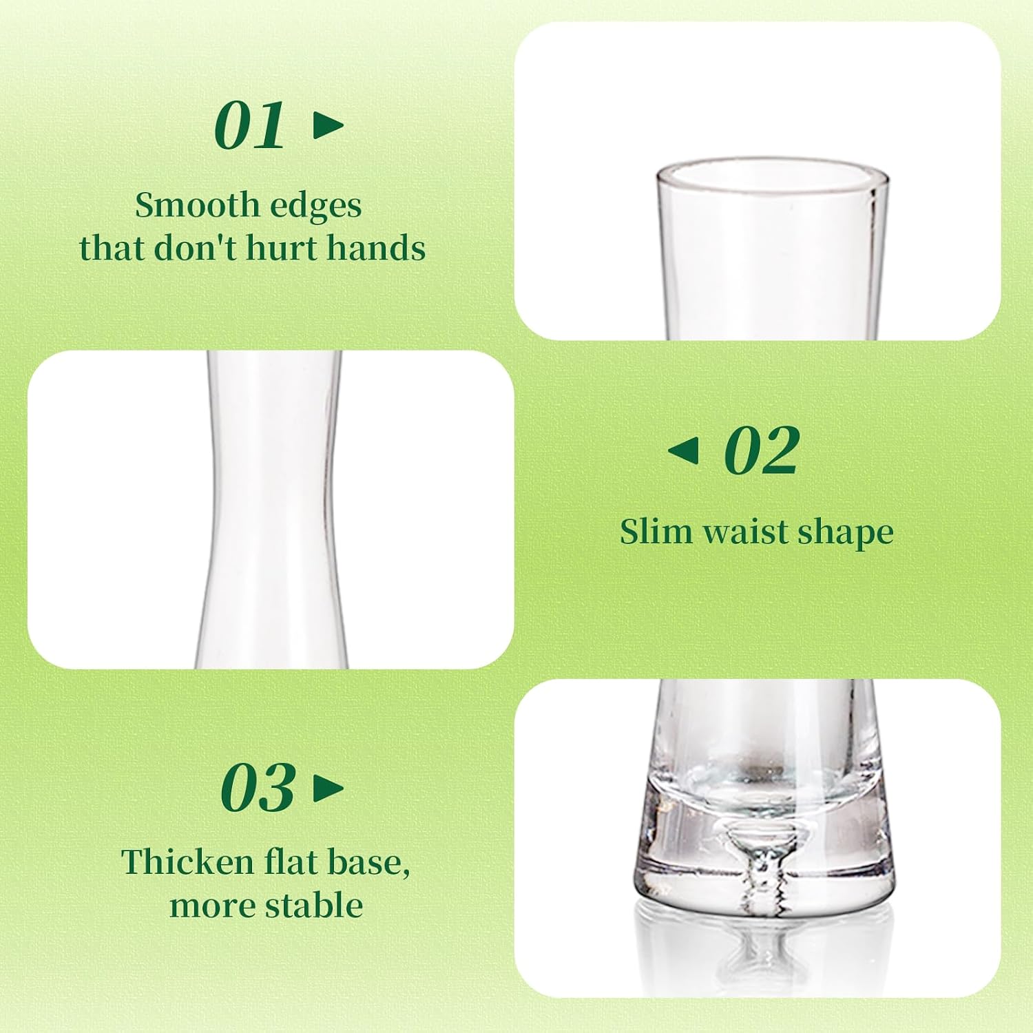 Hewory Glass Bud Vases for Centerpieces Set of 36, Handmade Modern Clear Small Skinny Decorative Single Flower Vase, Minimalist Slim Floral Vase for Home Wedding Party Events Table Decor, 7.87'
