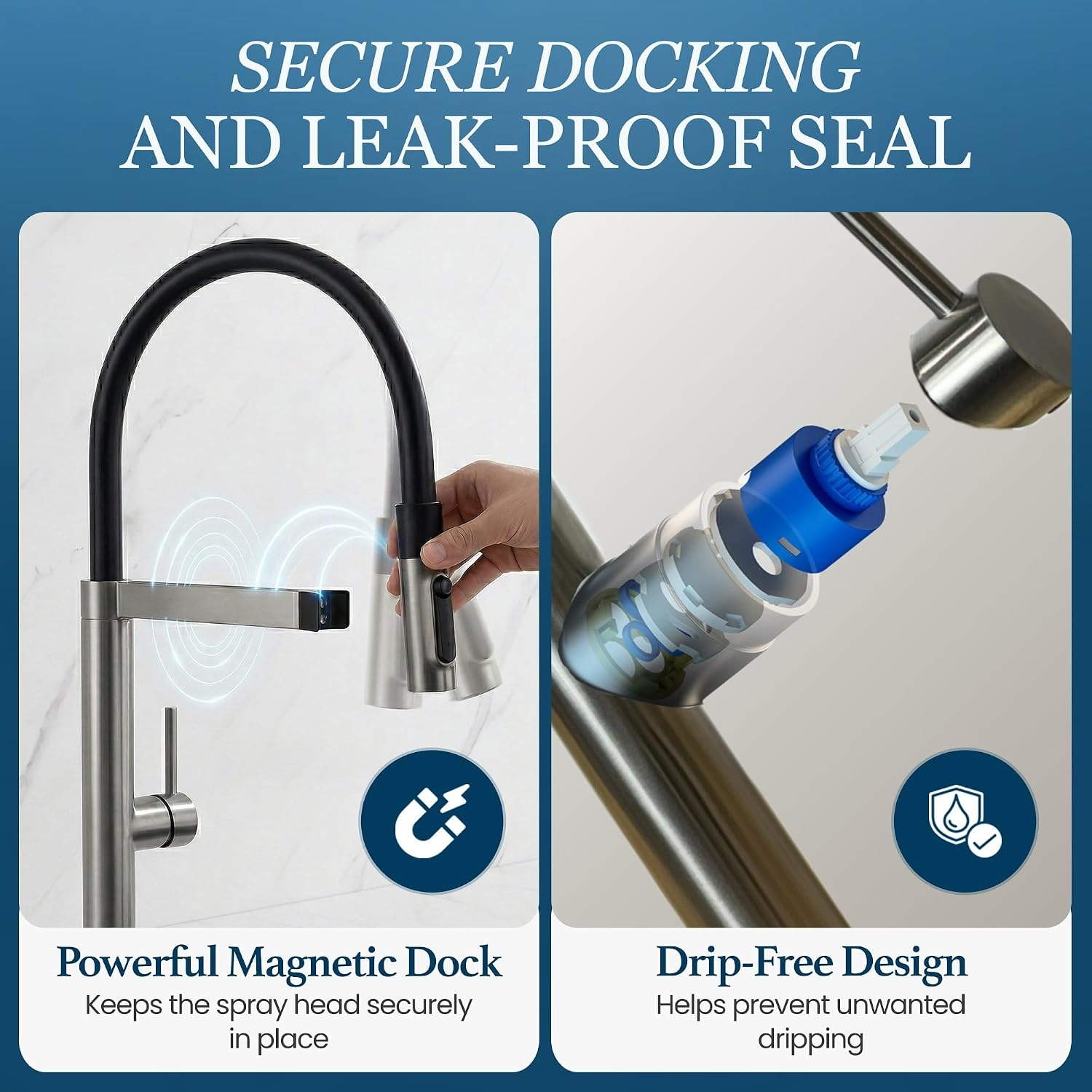 STiLWERK 3-in-1 Kitchen Sink Faucet with Pull-Out Sprayer, 3 Way Hot, Cold & Drinking Water Mixer, Magnetic Docking, Stainless Steel, Satin Stainless Finish