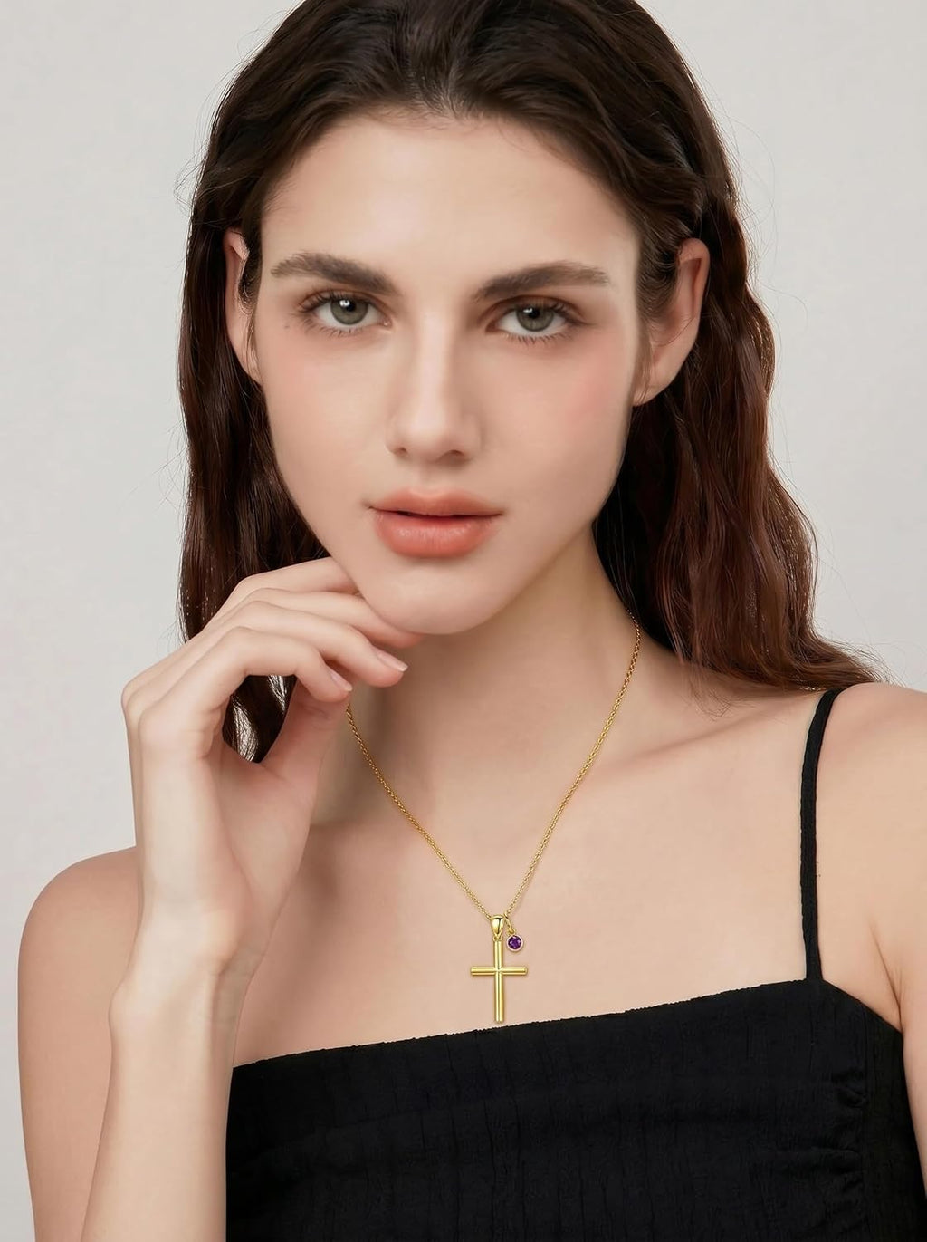 18K Gold Cross Pendant for Women Gold Cross Necklace 18K Gold Jewelry Religious Gift