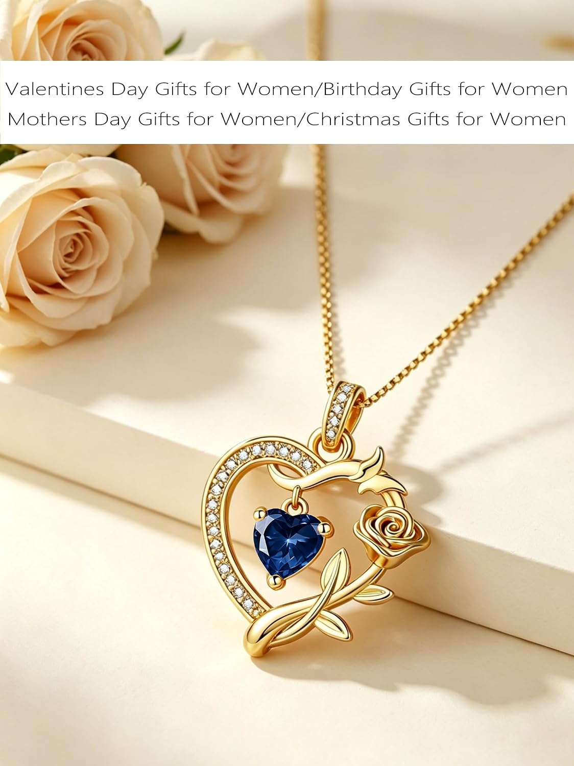 HeartMelody Heart Necklaces for Women Gold,14k 18K White Gold Plated Dainty Rose Butterfly Necklace with Garnet Birthstone Pendant Necklace Everyday Jewelry Birthday Christmas Gifts for Women Mom Her