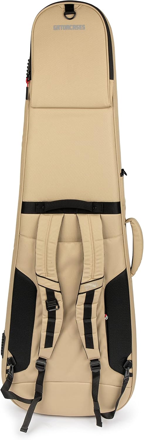 Gator Cases ICON Series Premium Weather Resistant Gig Bag for Bass Guitars with TSA Luggage Lock-Friendly Zipper Pulls; Khaki(G-ICONBASS-KHK)