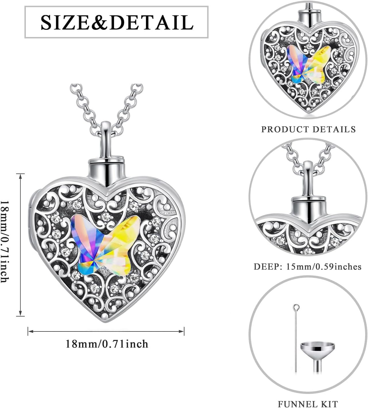 Dorunmo Personalized Heart Urn Locket Necklace for Ashes and Pictures 925 Sterling Silver Customized Locket Memorial Keepsake Cremation Jewelry for Ashes for Women Men Keep Someone Near to You