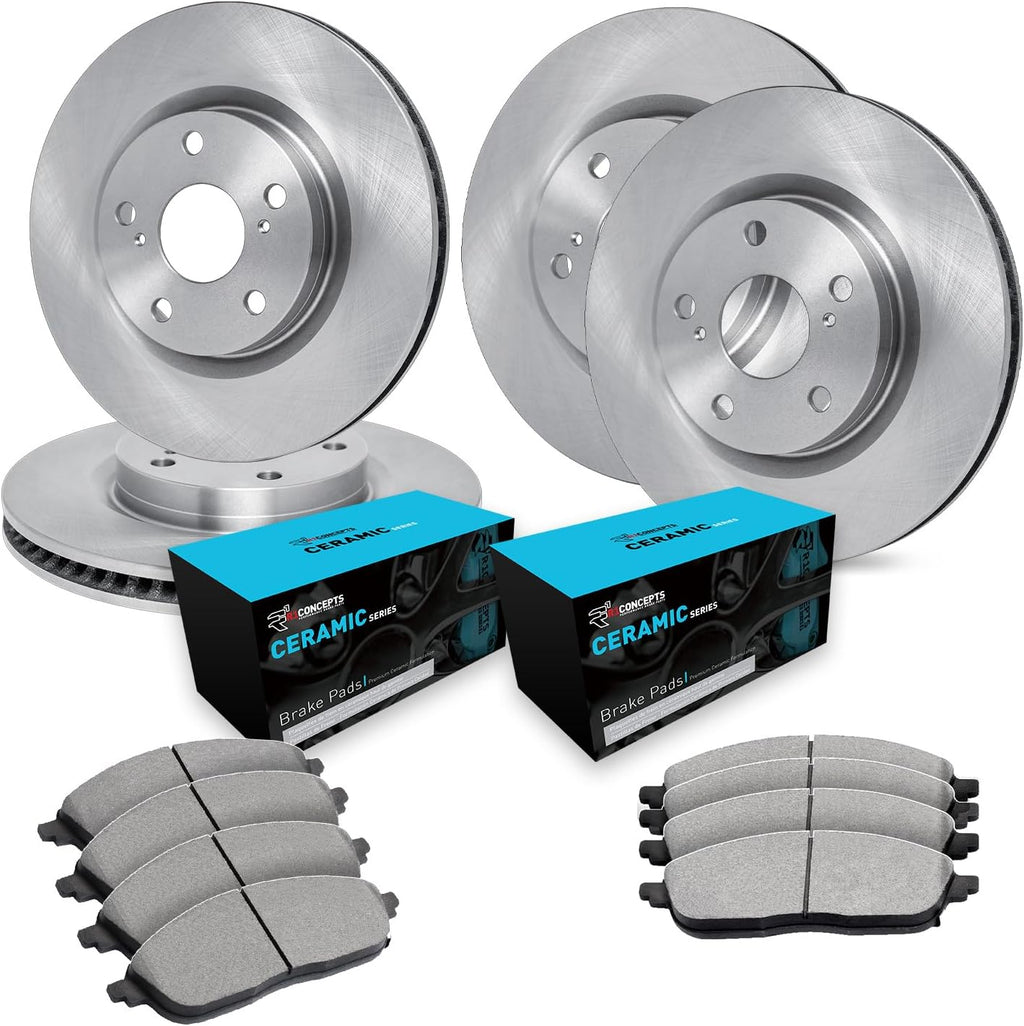 R1 Concepts Front and Rear Brake Kit Fits 2018-2020 Hyundai Elantra; 2019-2024 Kia Forte; 2020-2024 Kia Forte5; 2014-2019 Kia Soul| Ceramic Brake Pads and Blank Brake Rotors| 11.0' Front & 10.3' Rear