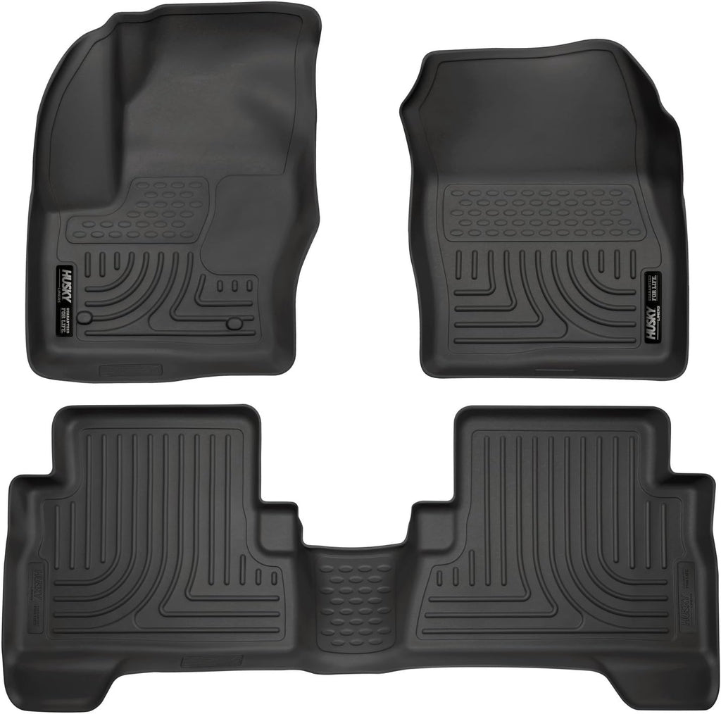 Husky Liners Weatherbeater Floor Mats | Fits 2013 - 2019 Ford Escape; 2013 - 2018 Ford C-Max | Front & 2nd Row, 3-pc Black - 99741