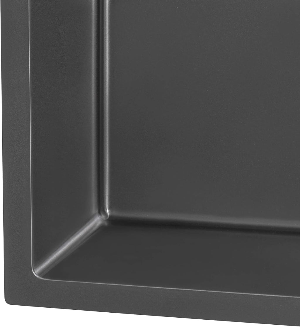 Ruvati 20 inch Gunmetal Black Stainless Steel RV Sink With Concealed Faucet and Soap Dispenser - RVH8272BL