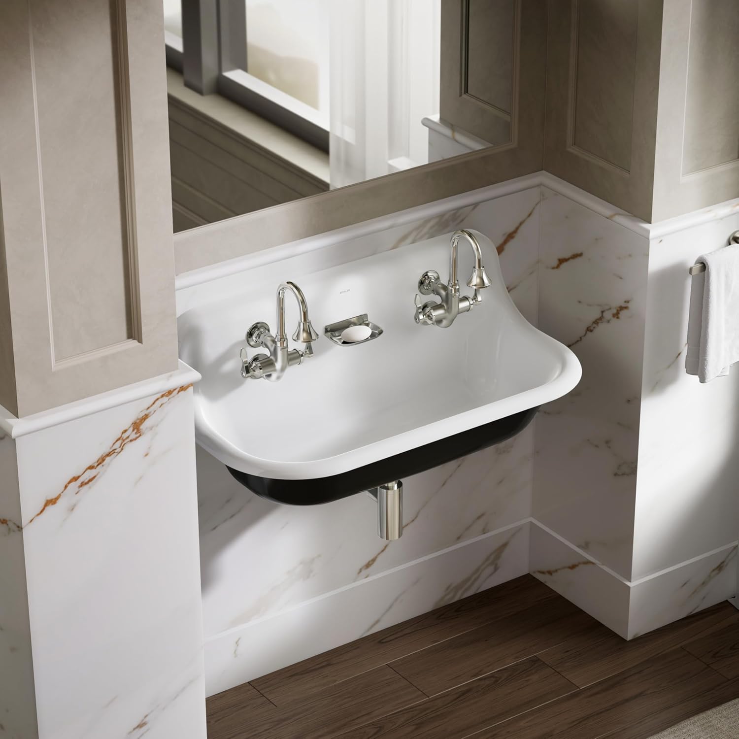 Kohler K-730T70-4AJR-SR Triton Bowe Cannock Bathroom Sink Faucet, Vibrant Bright Nickel