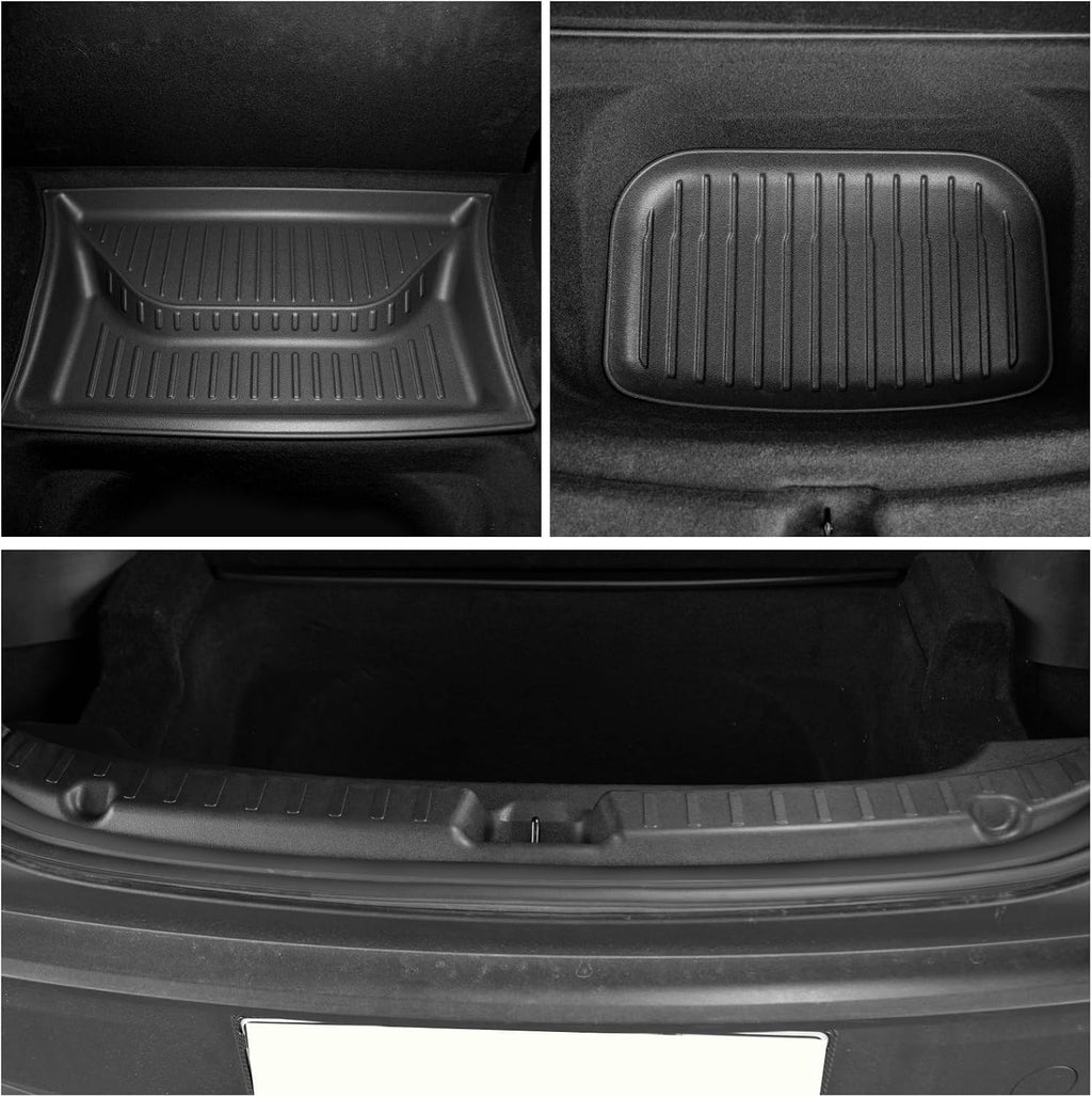 WEIZE Tesla Model Y Juniper Floor Mats 2025 2026, 11 PCS Full Set All Weather Non-Slip Floor Mats & Cargo Liners, Black Car Mats for Tesla Interior Accessories ((Not for Standard)