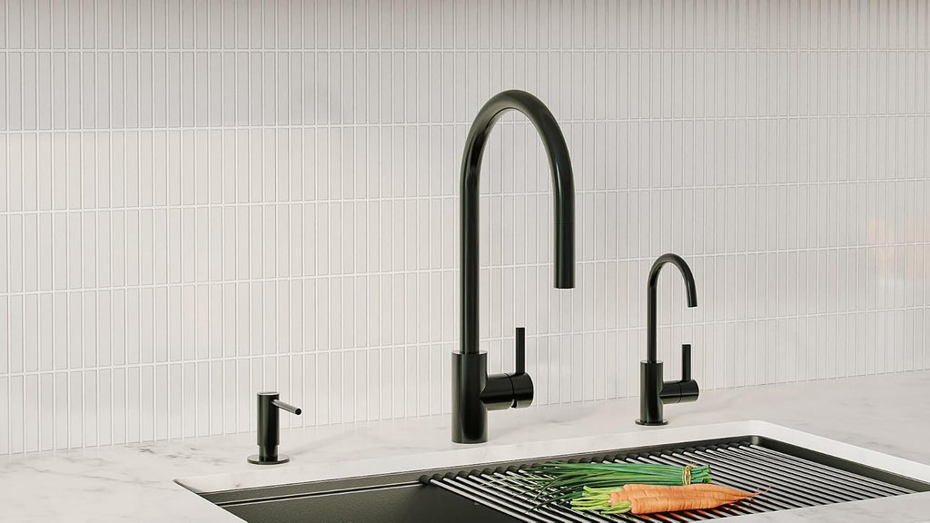 Franke UNJ-FW Universal 1.75 GPM Single Hole J SPOUT Cold Only Water Dispenser - Less Chiller - Industrial Black